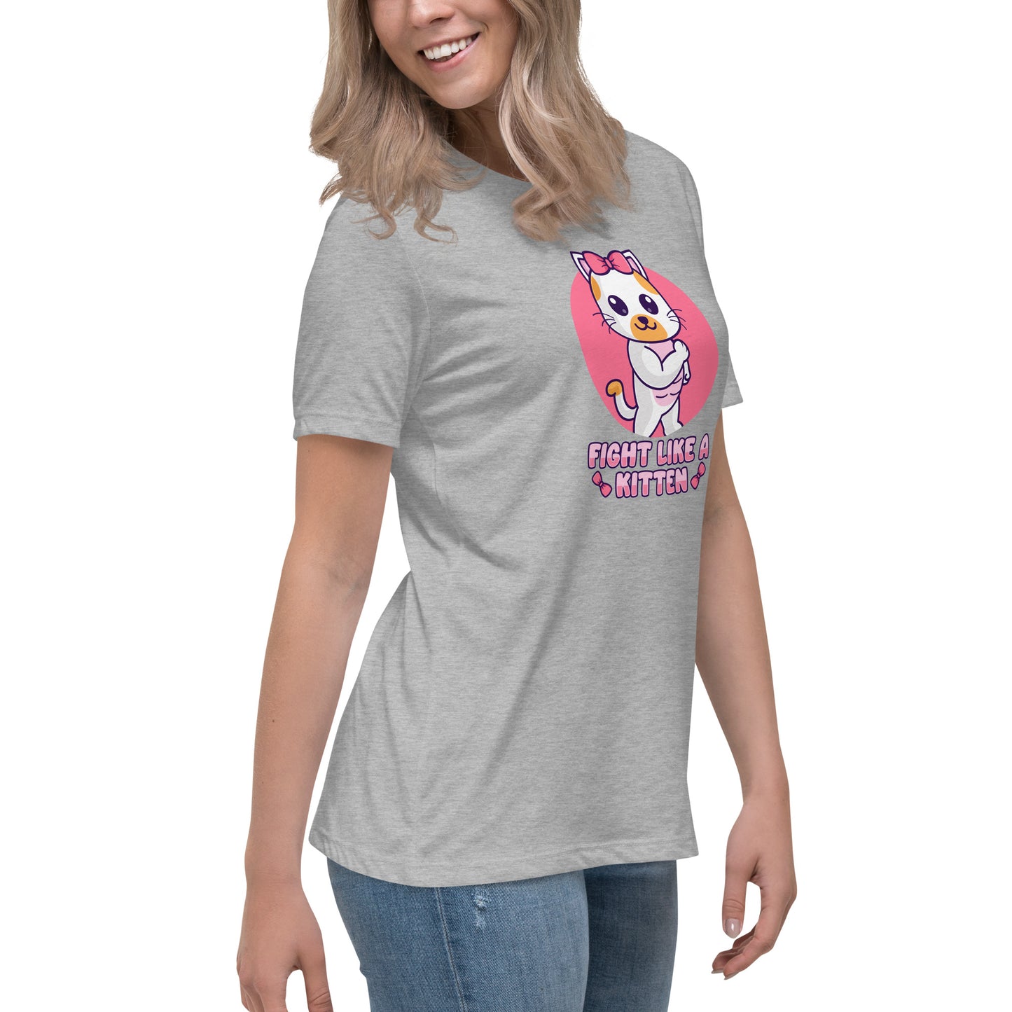 Fight Like a Kitten - Breast Cancer Awareness - Women's Relaxed T-Shirt