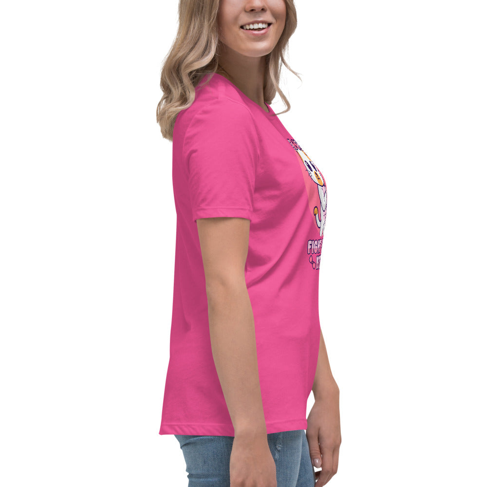 Fight Like a Kitten - Breast Cancer Awareness - Women's Relaxed T-Shirt