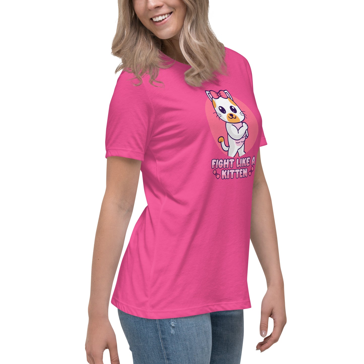 Fight Like a Kitten - Breast Cancer Awareness - Women's Relaxed T-Shirt