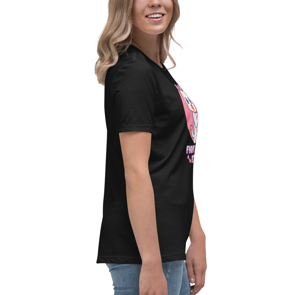 Fight Like a Kitten - Breast Cancer Awareness - Women's Relaxed T-Shirt