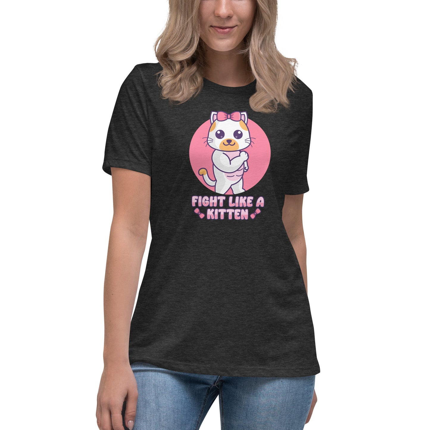 Fight Like a Kitten - Breast Cancer Awareness - Women's Relaxed T-Shirt