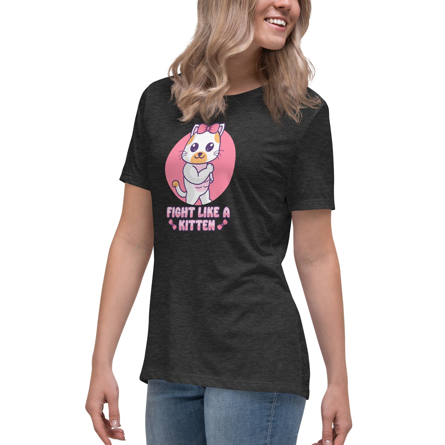 Fight Like a Kitten - Breast Cancer Awareness - Women's Relaxed T-Shirt