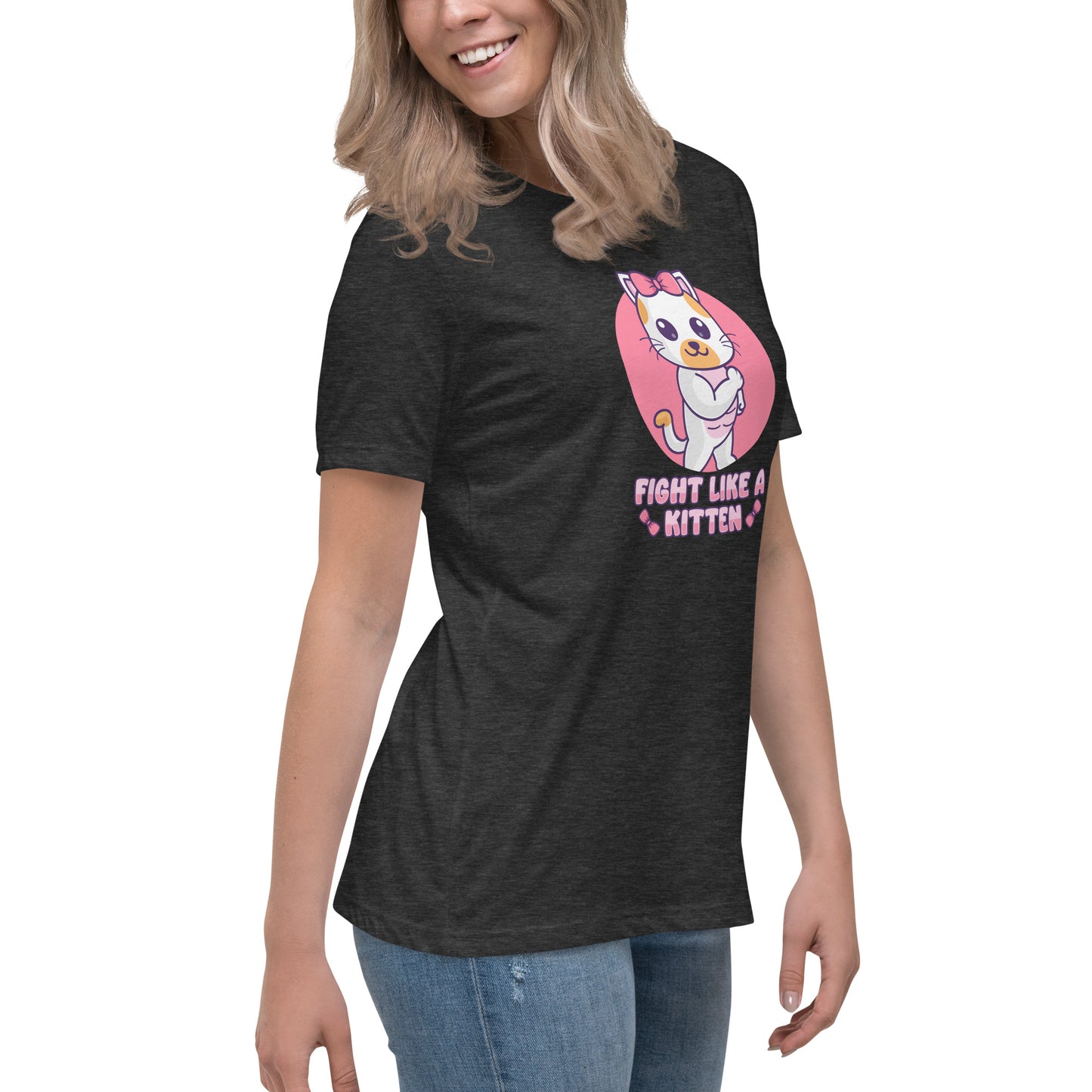 Fight Like a Kitten - Breast Cancer Awareness - Women's Relaxed T-Shirt