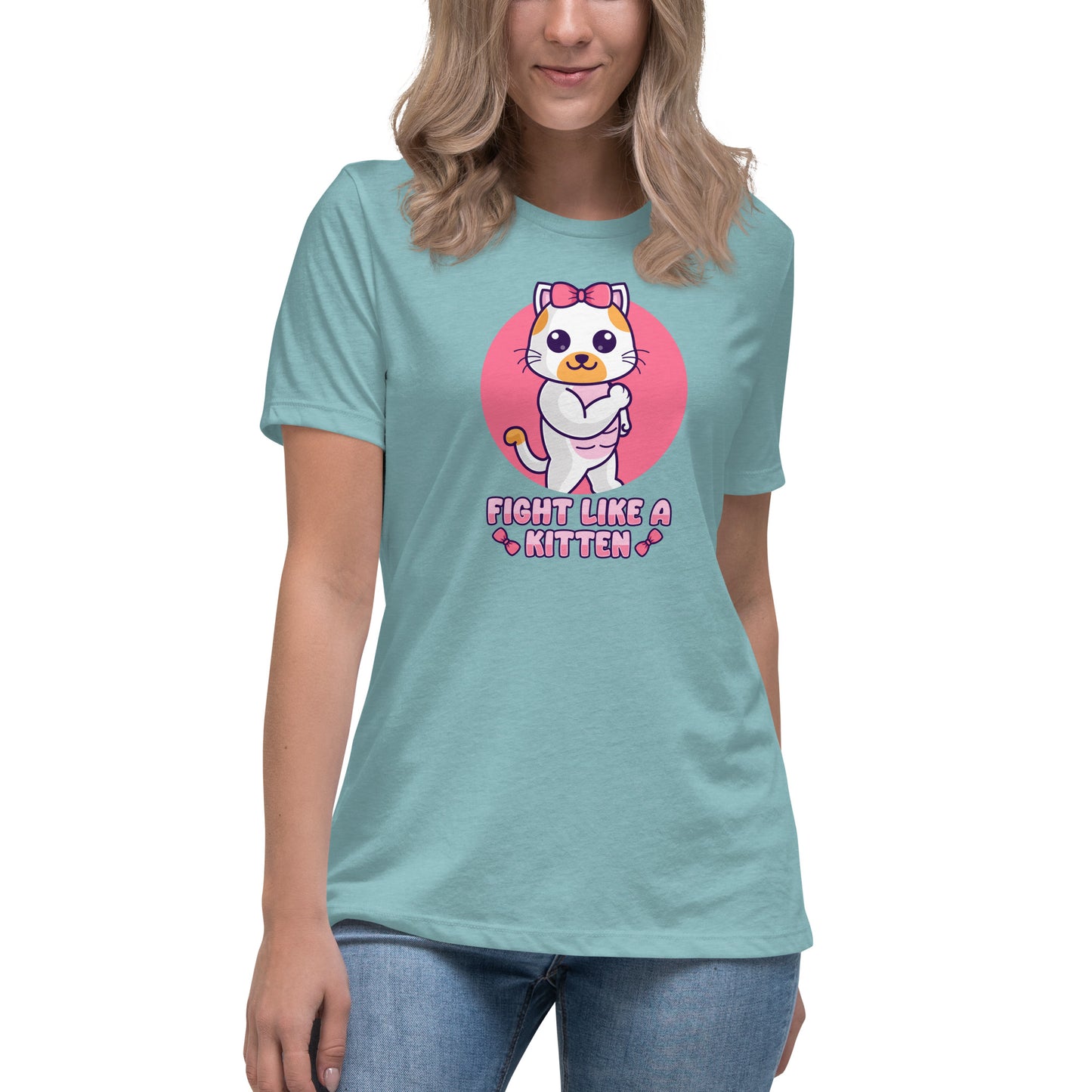 Fight Like a Kitten - Breast Cancer Awareness - Women's Relaxed T-Shirt