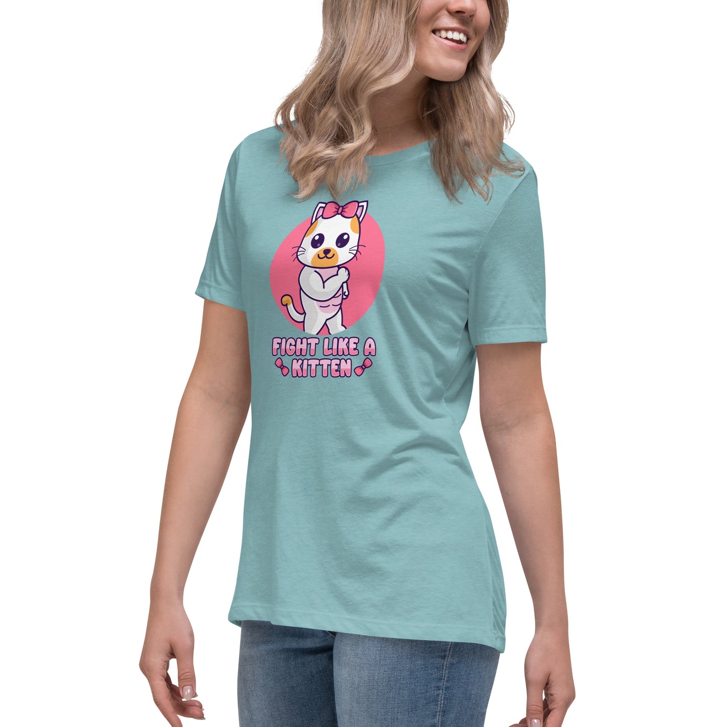 Fight Like a Kitten - Breast Cancer Awareness - Women's Relaxed T-Shirt