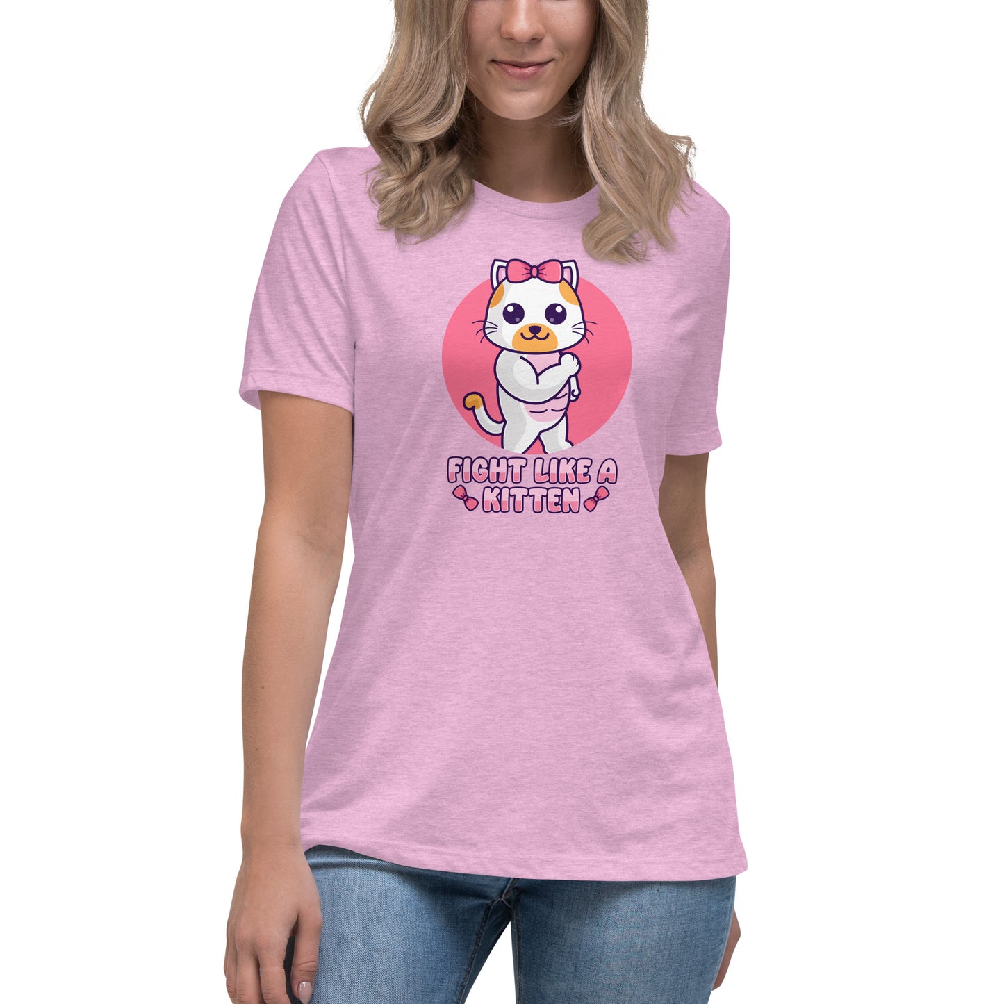 Fight Like a Kitten - Breast Cancer Awareness - Women's Relaxed T-Shirt