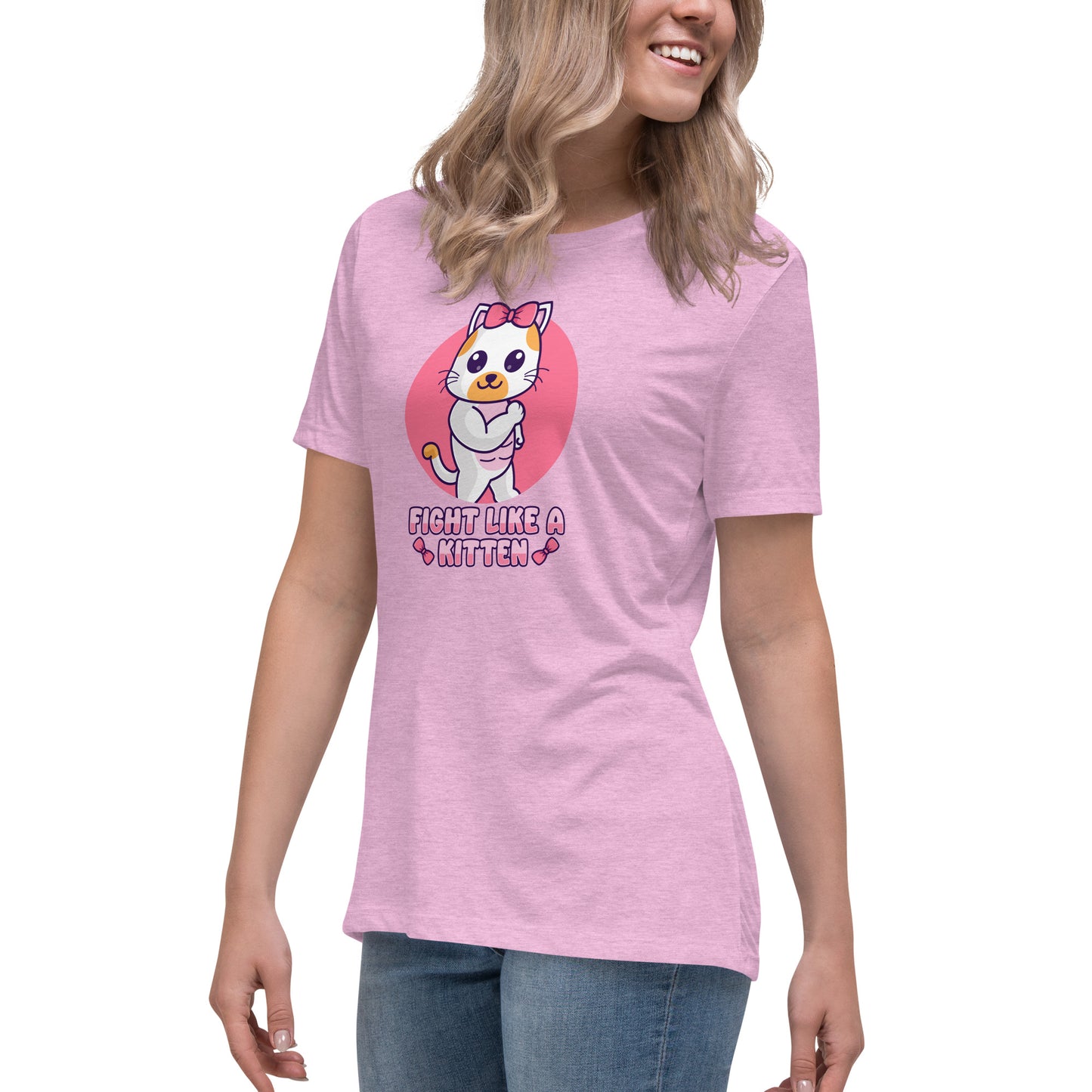 Fight Like a Kitten - Breast Cancer Awareness - Women's Relaxed T-Shirt