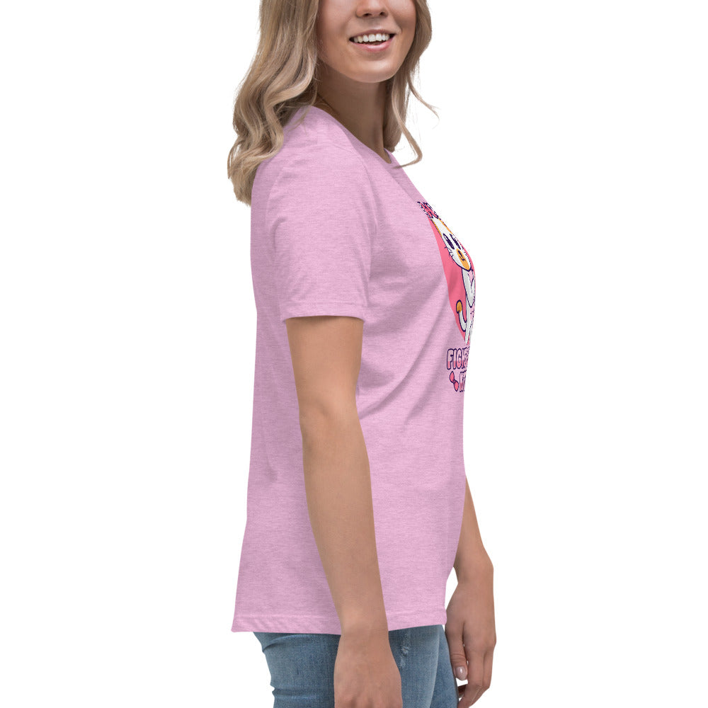 Fight Like a Kitten - Breast Cancer Awareness - Women's Relaxed T-Shirt