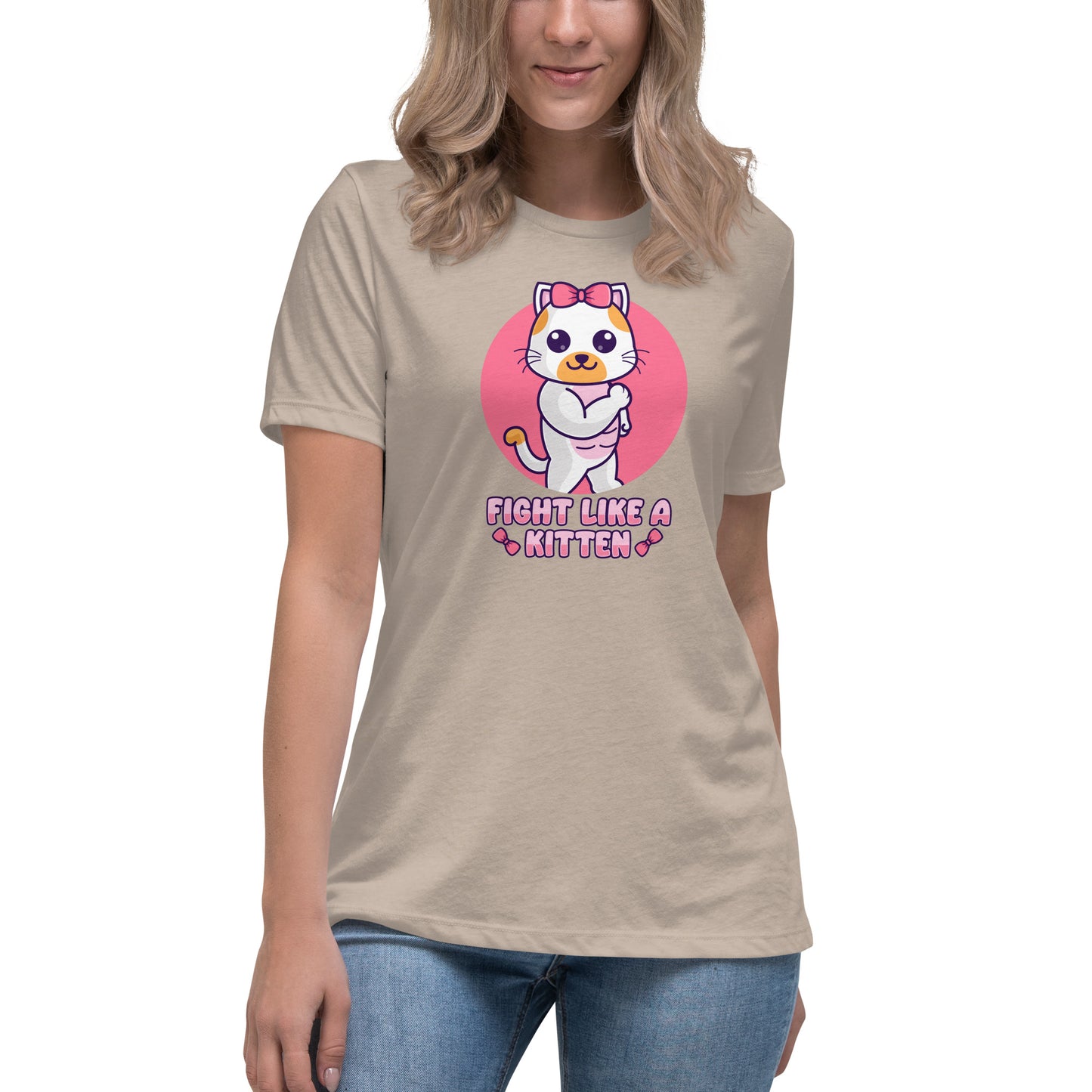 Fight Like a Kitten - Breast Cancer Awareness - Women's Relaxed T-Shirt