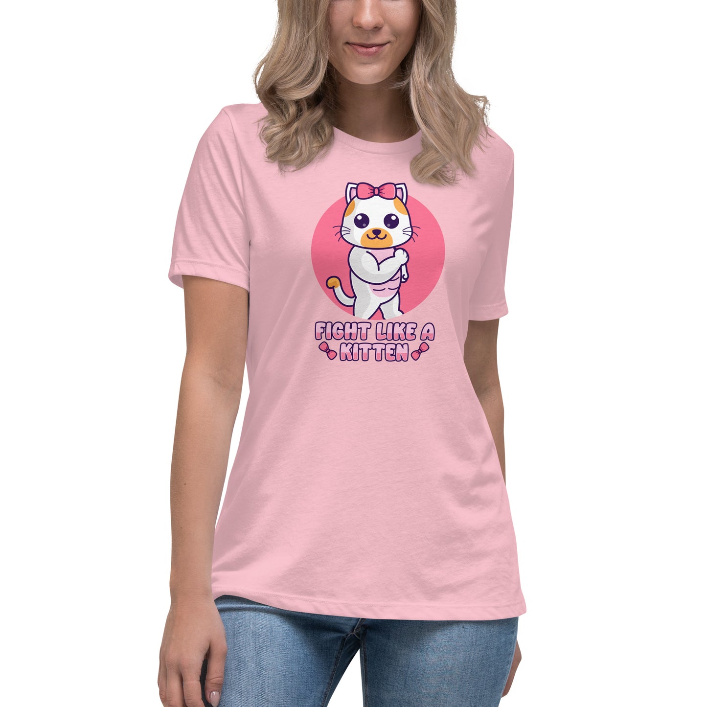 Fight Like a Kitten - Breast Cancer Awareness - Women's Relaxed T-Shirt